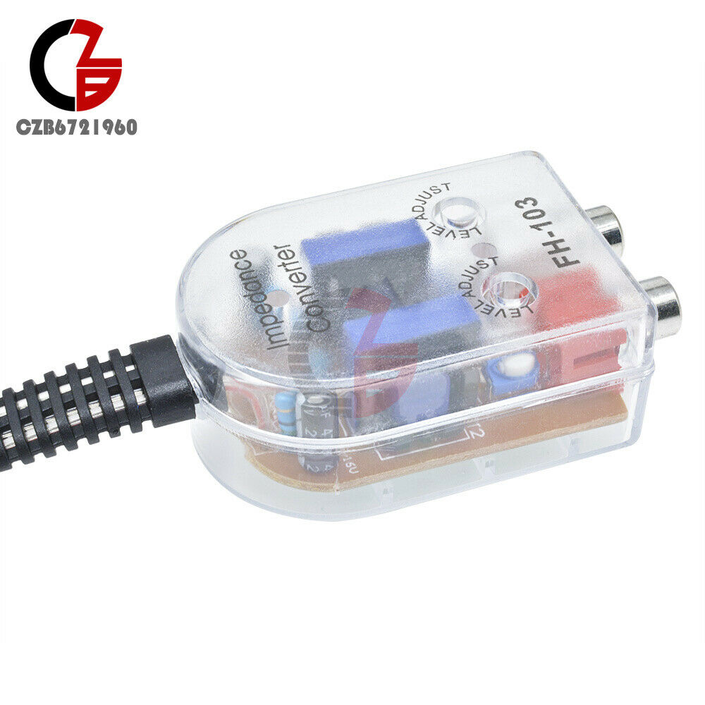 High to Low Impedance Converter Level Car Speaker 2 Channel RCA Line Out