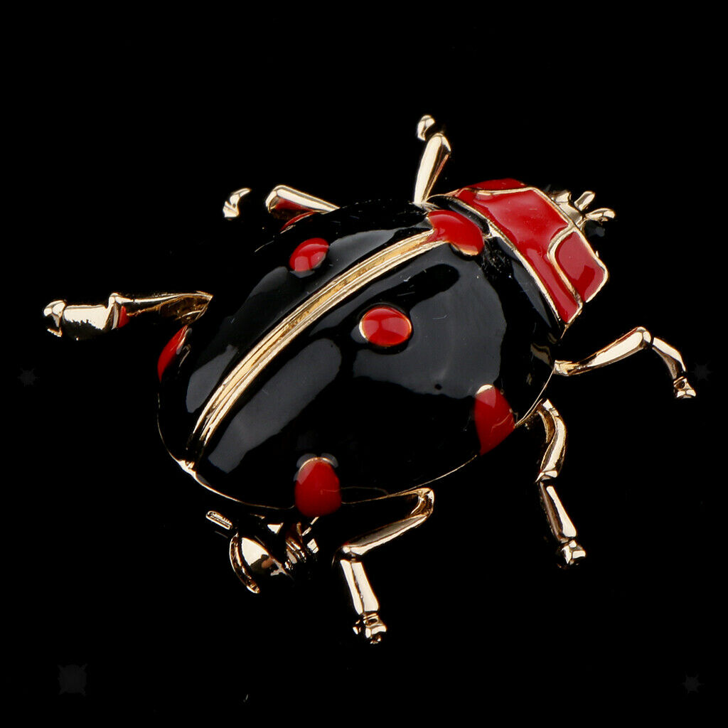 2pcs Insects Ladybug Coccinella Enamel Lapel Collar Costume Pin Brooch