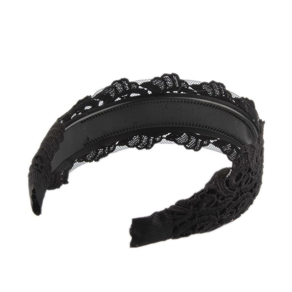 Black Lace Extra Wide Headband Alice Band Women Wide Hair Band Headwraps