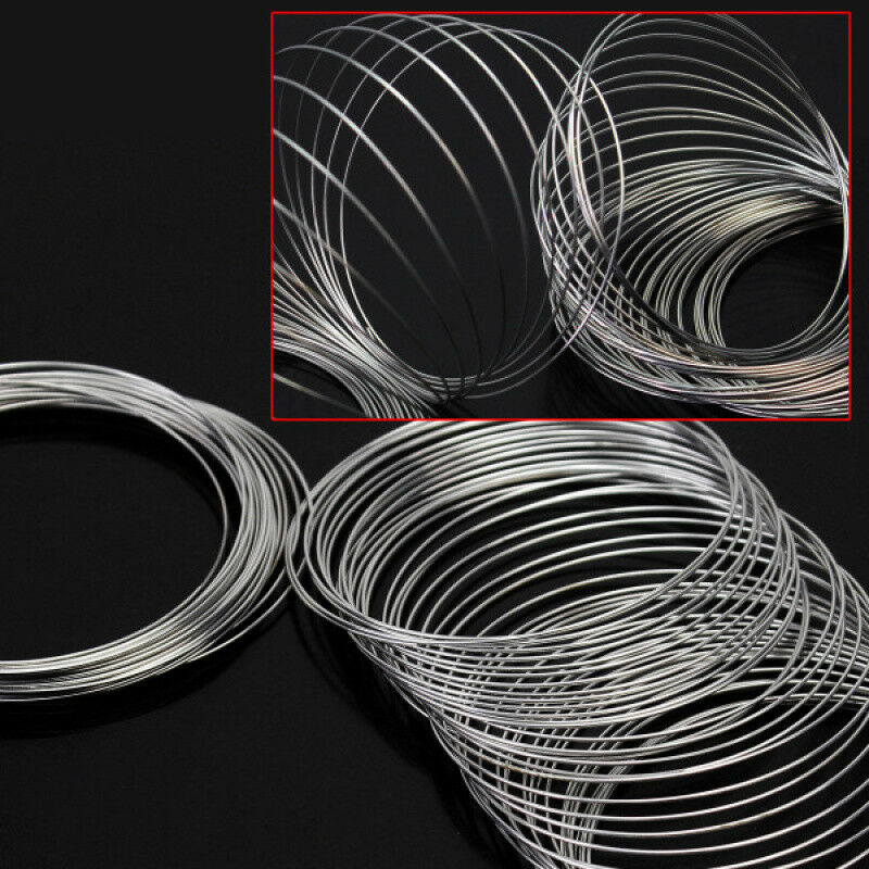 100 Loops Steel Memory Wire Jewelry Cuff Bangle Bracelet 0.6x60mm