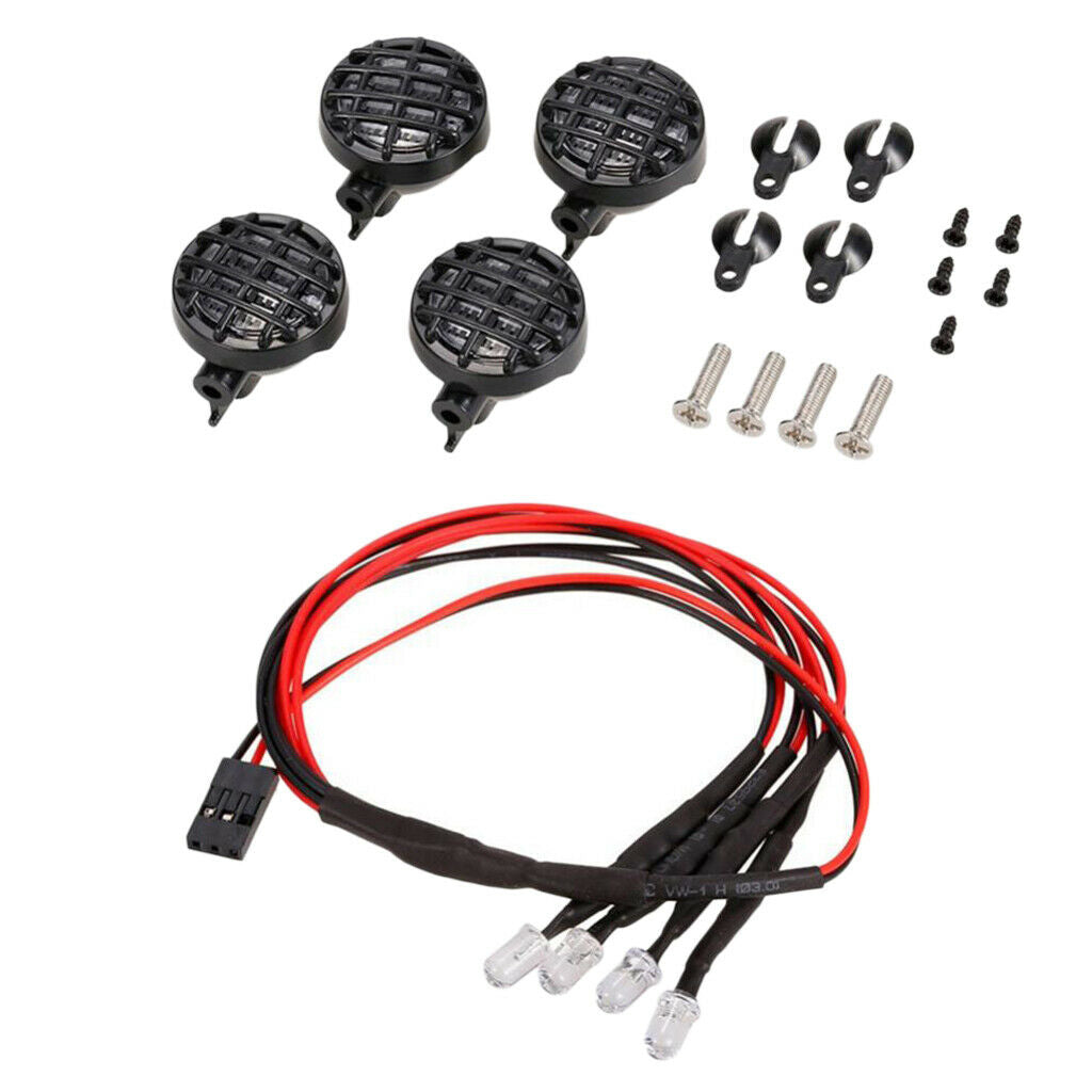 4 Pieces Multifunctional LED Lamp for 1:10 1: 8 Rc Caterpillars  Axial Scx10