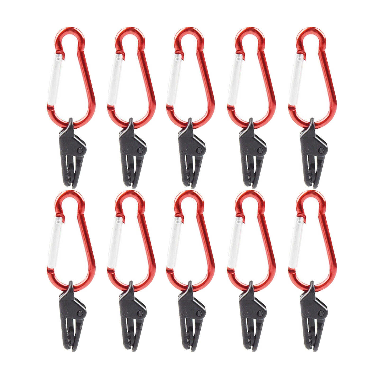 10x Tent Tarp Clips Tarpaulin Clamps Camping Hiking Canopy Carabiner Awnings
