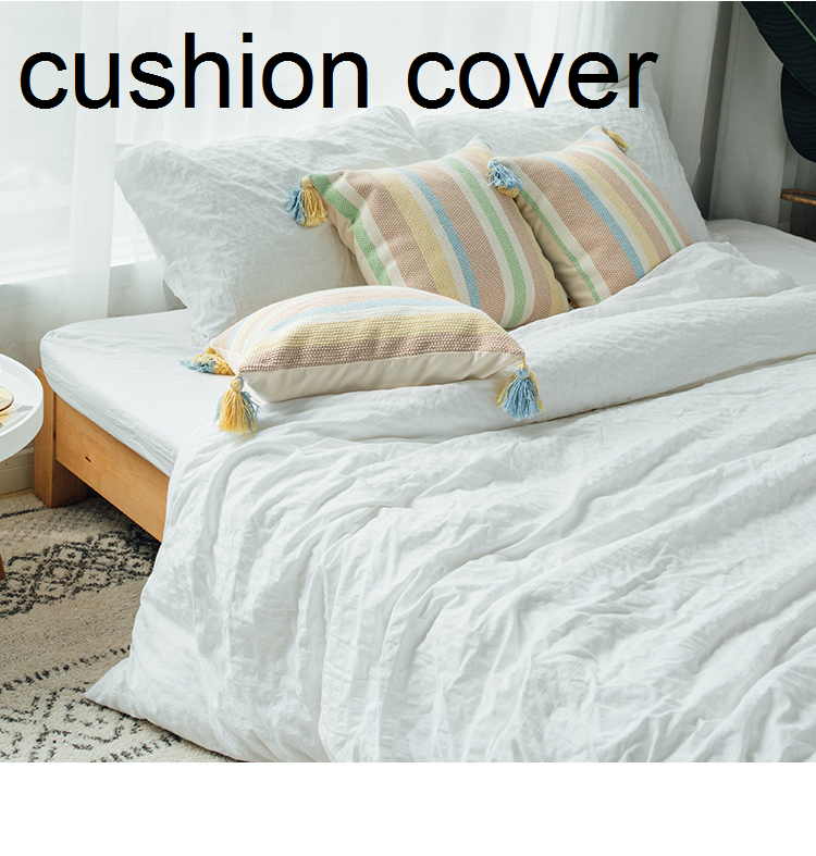 1PC Pillowcase Cotton Blend Stripe Cushion Case Cover 45cm Square Decor Boho