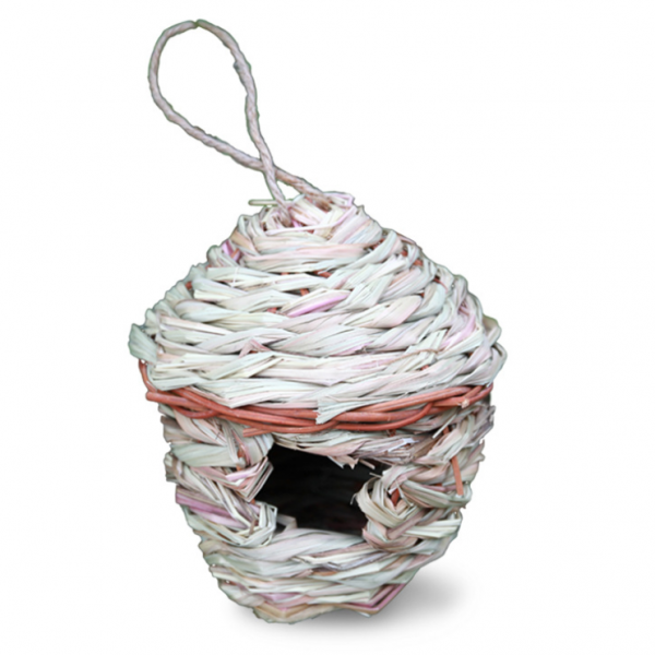 Amuzocity Handwoven Straw Bird Nest Parrot Hatching Breeding Grass Cave Garden