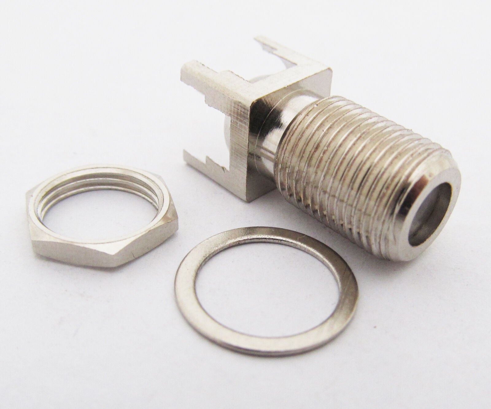 50 pcs Straight F female Jack with PCB RF coaxial TV connector NEW