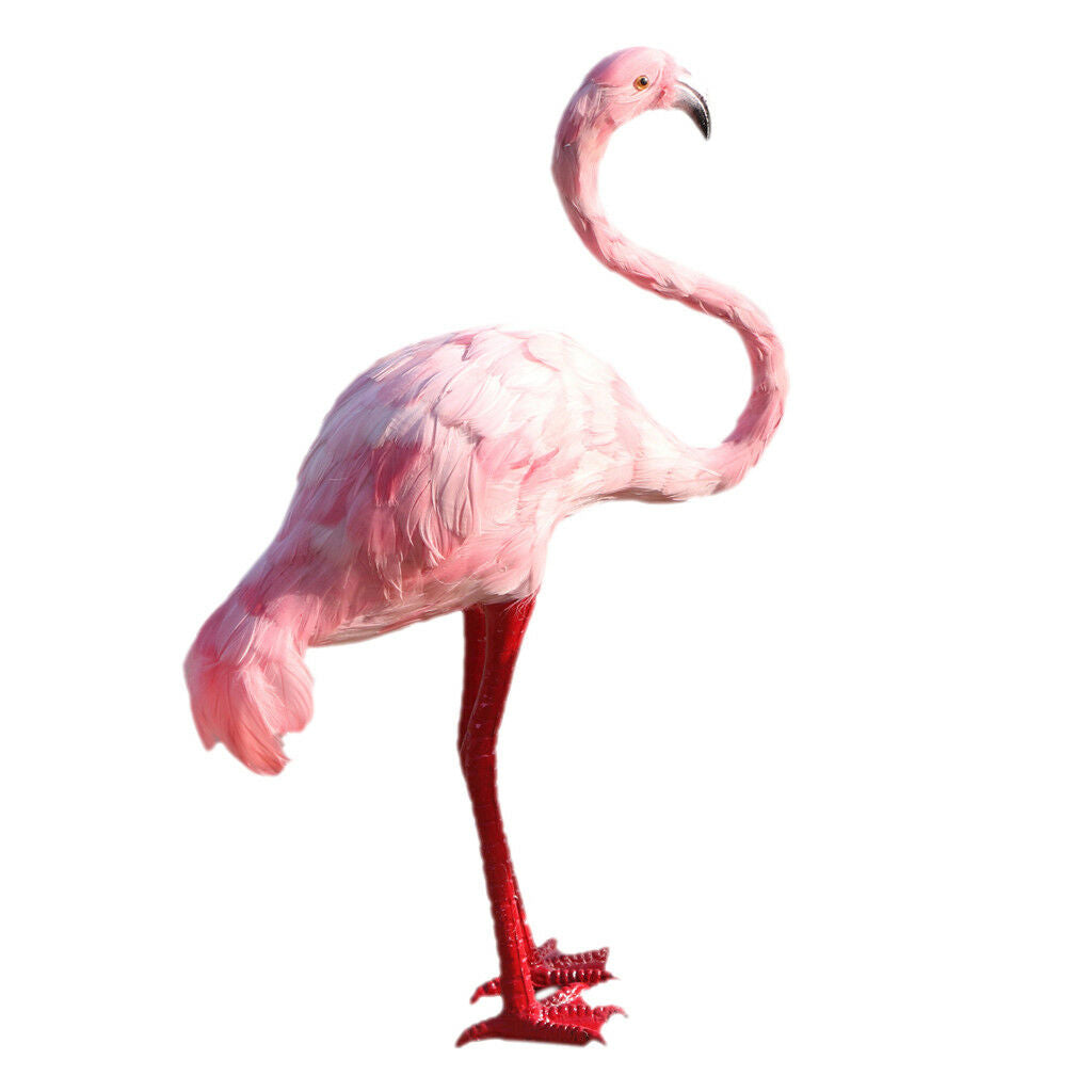 Artificial Feathered Looking Up Flamingo Lawn Garden Ornament Decor Pink