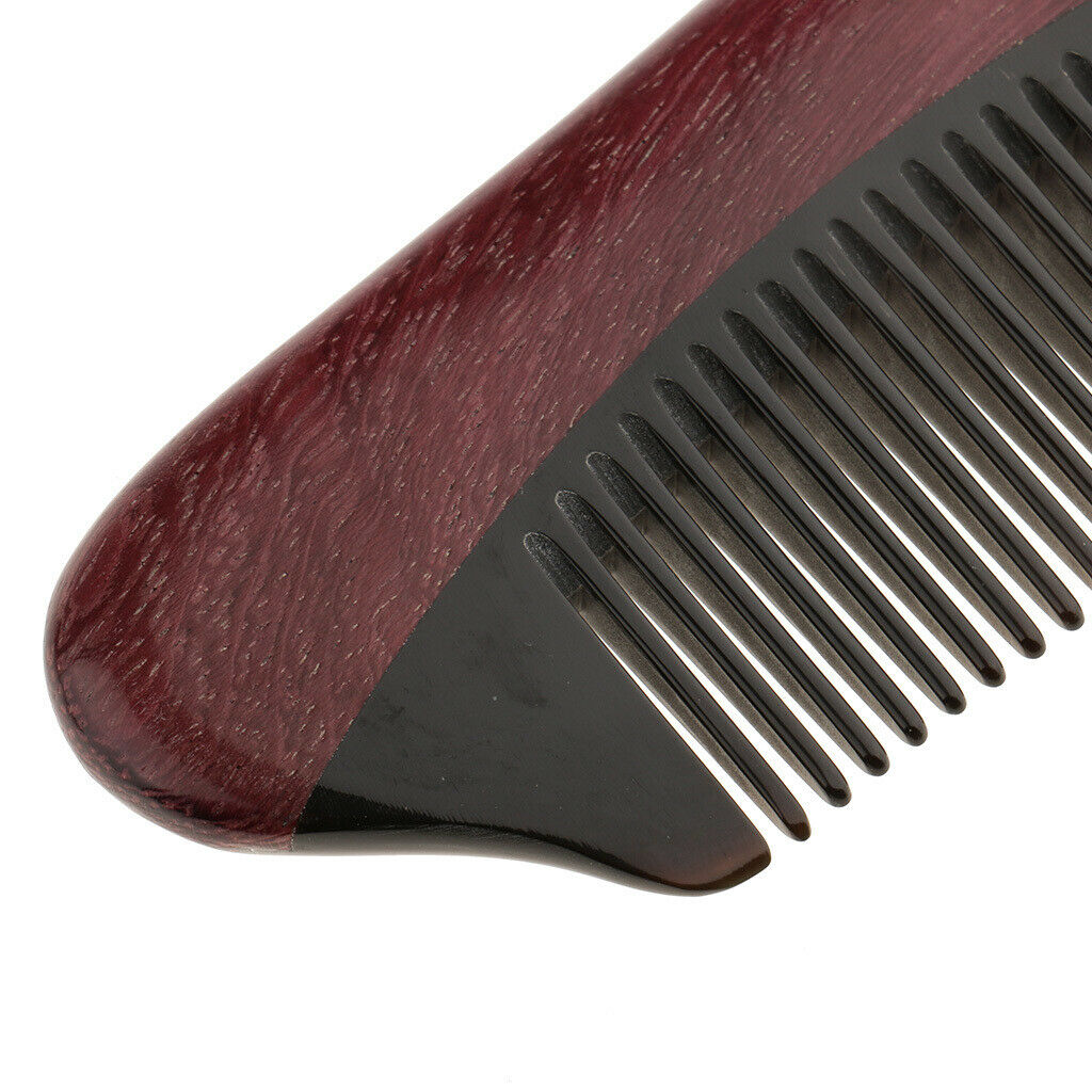 Handmade Wood Natural Ox Horn Anti-Static Hair Massage Comb Without Handle
