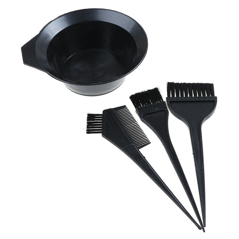 4Pcs Hair Color Dye Bowl Comb Brushes Tool Kit Set Tint Coloring Dye Bowl.l8