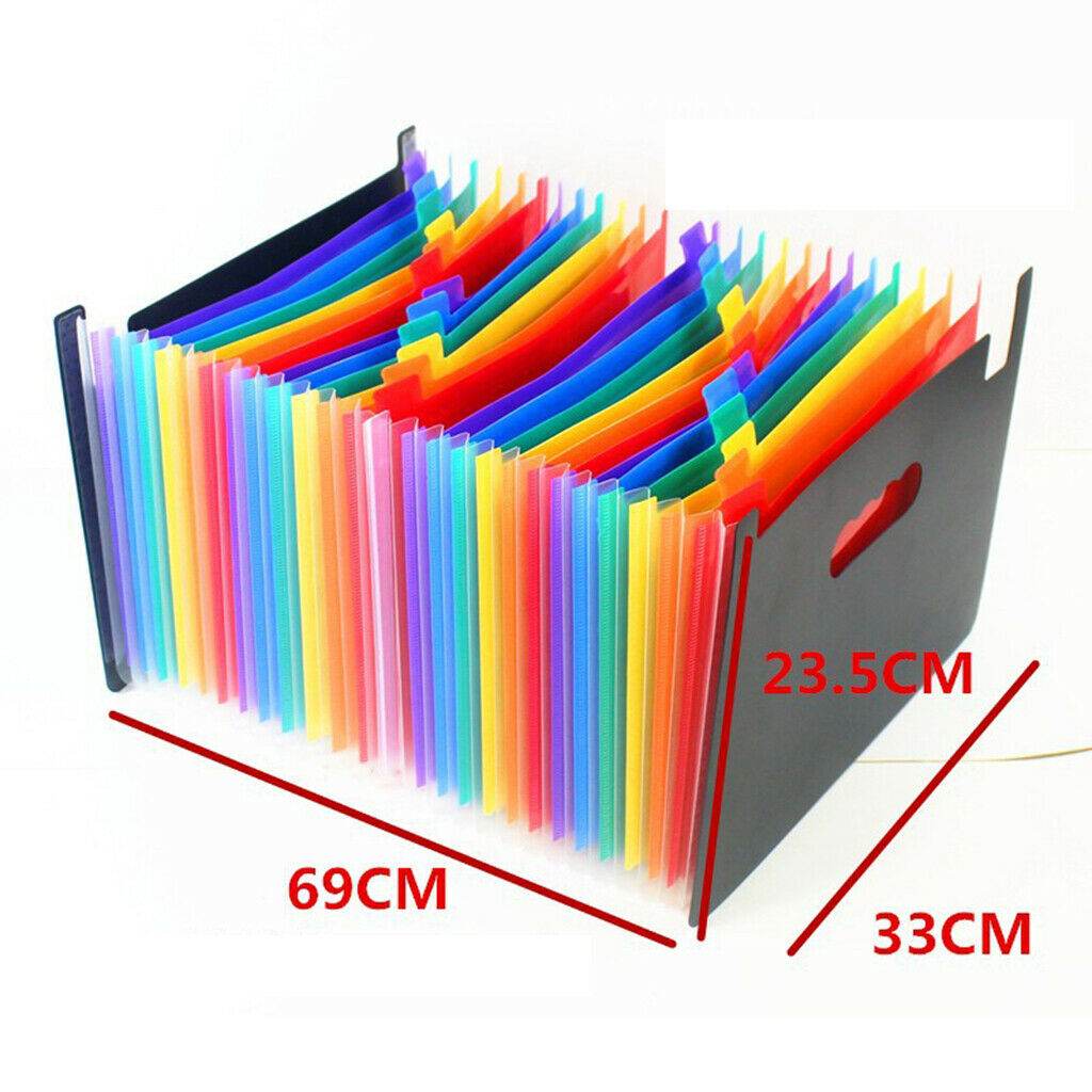 13 Pockets Expanding Files Folder Stand Box A4 Document Organizer Portable