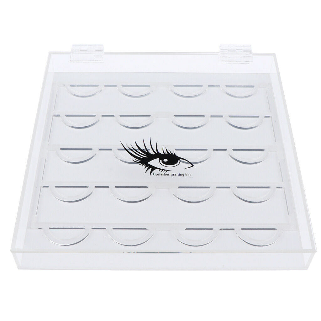 Blank Clear Acrylic 10 Pairs False Eyelashes Storage Case Box Strip