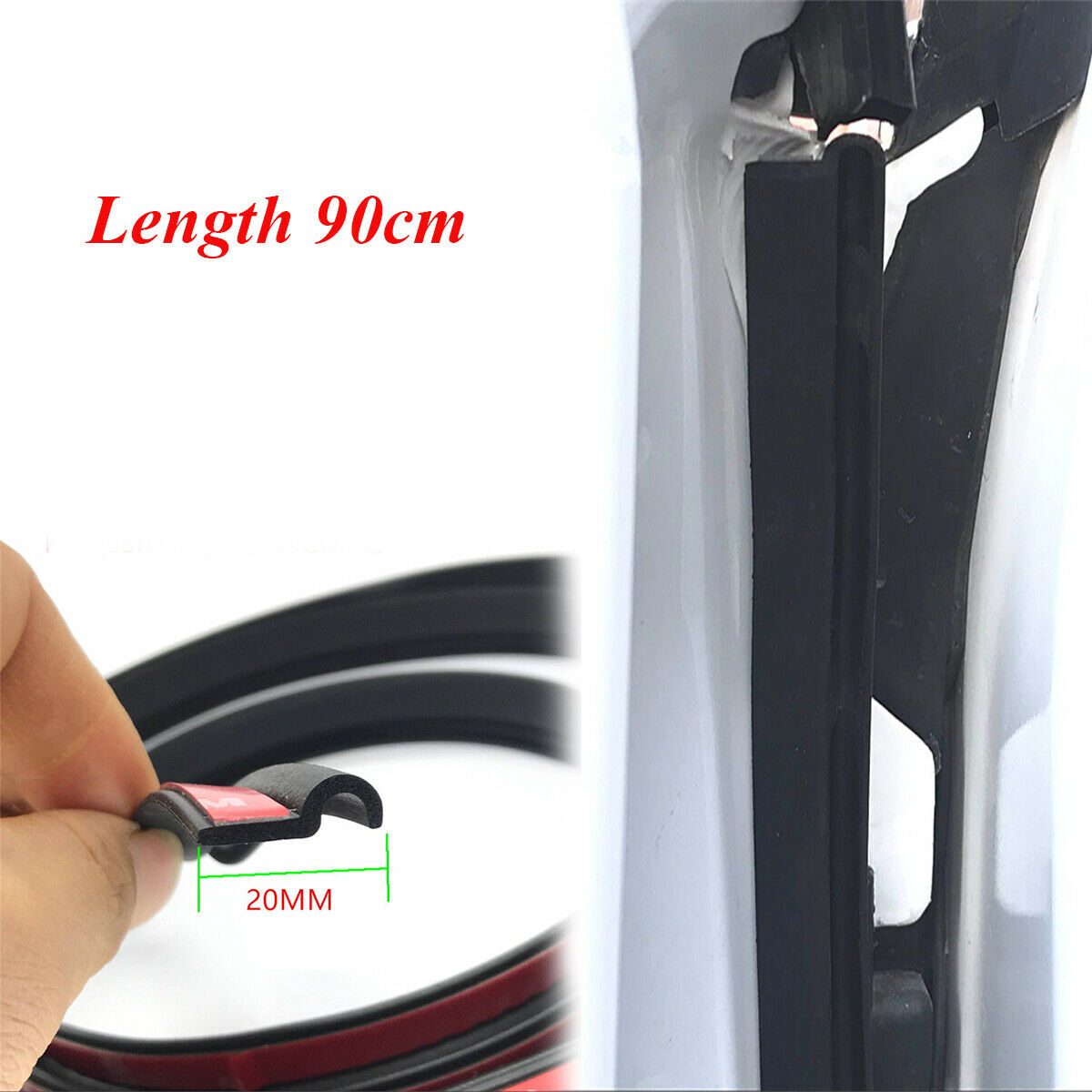 Length 90cm Black Rubber Car Styling Seal Strip Dustproof Exterior Accessories
