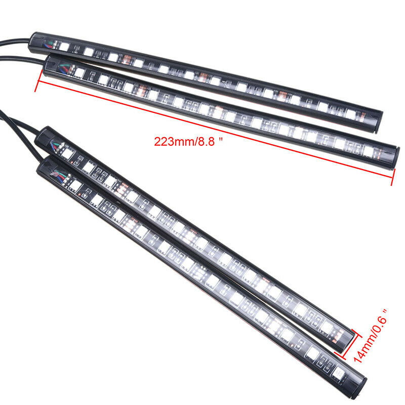 12 LED Car RGB Interior Footwell Neon Decorative Atmosphere Light Strip