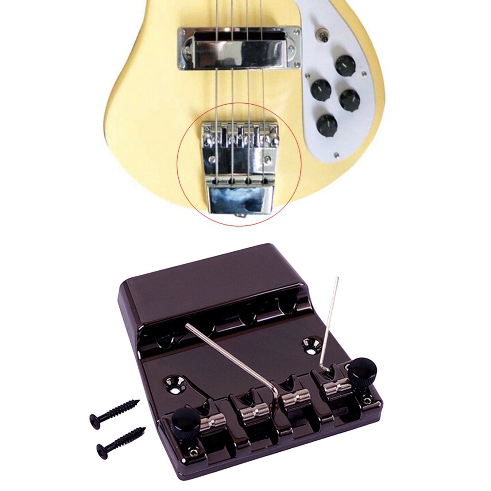 4 string Electric Guitar Bridge Set Replacement Replacement Guitar Accessory