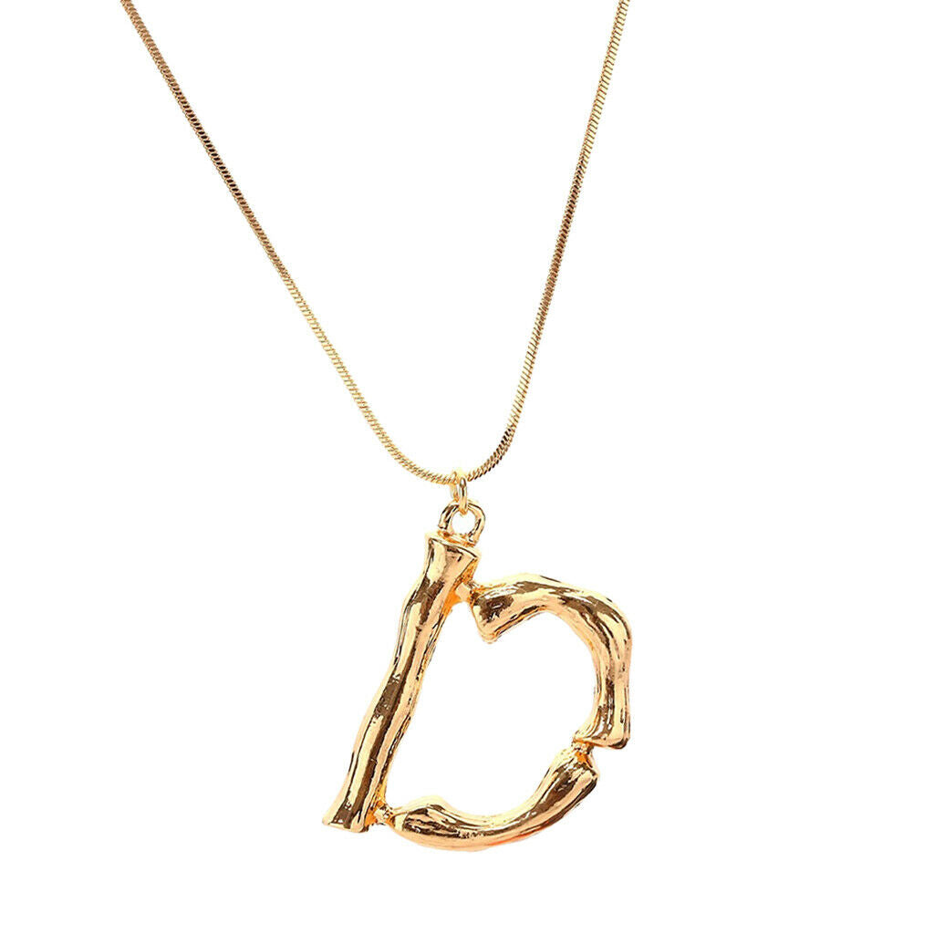 Alphabet English Letters A-F Pendant Clavicle Necklace Fancy Jewelry D