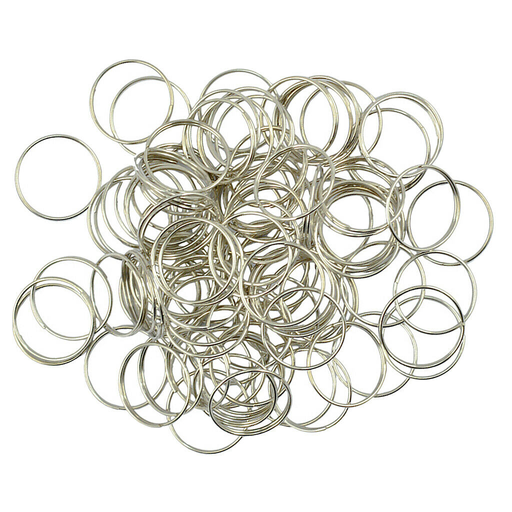100Pieces Keyrings Split Ring Key Rings Steel Hoop Ring for Chain Making