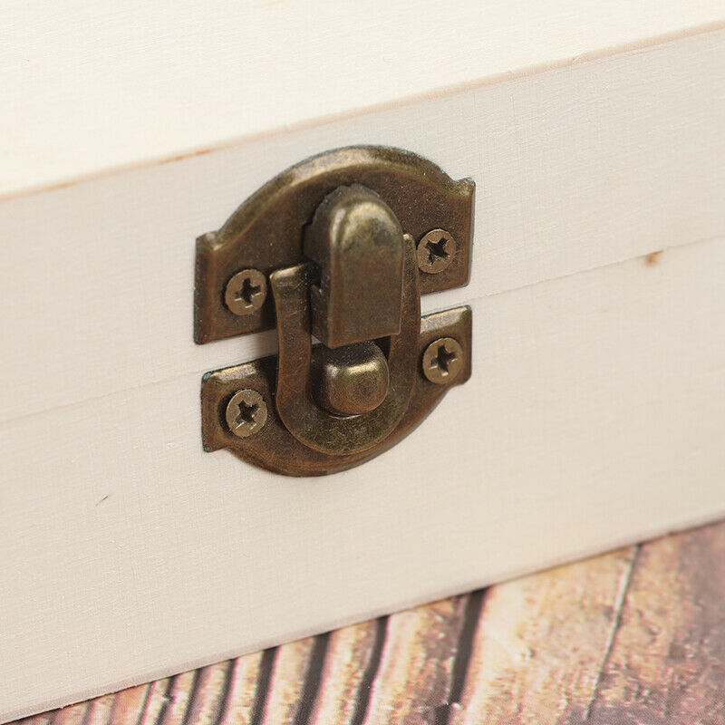 Home Storage Box Natural Wooden With Lid Golden Lock Jewelry Case Wooden .l8