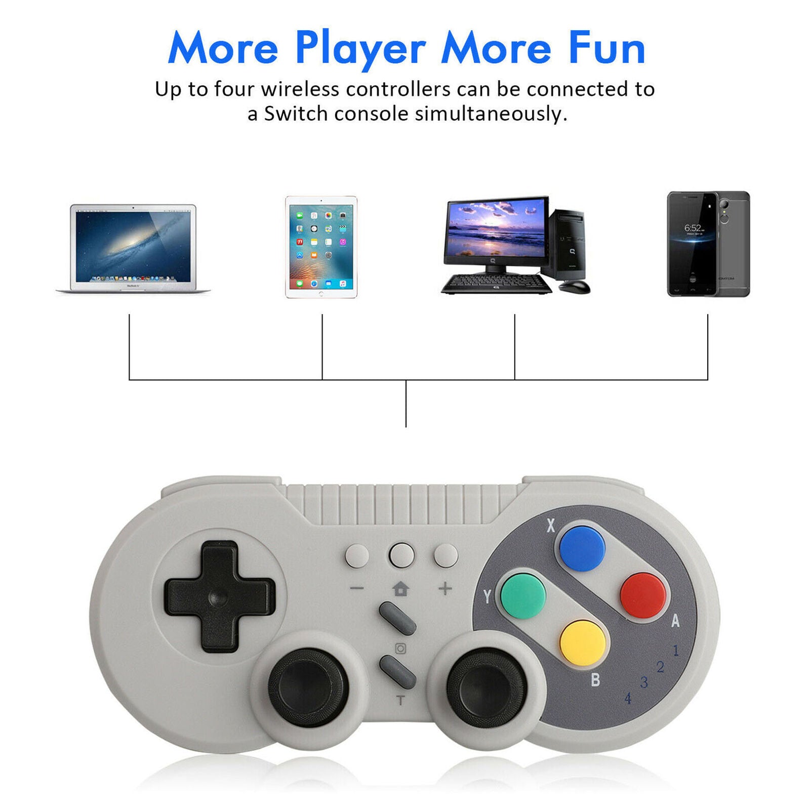For Nintendo Switch PC Android Wireless Bluetooth Pro Controller Classic Gamepad