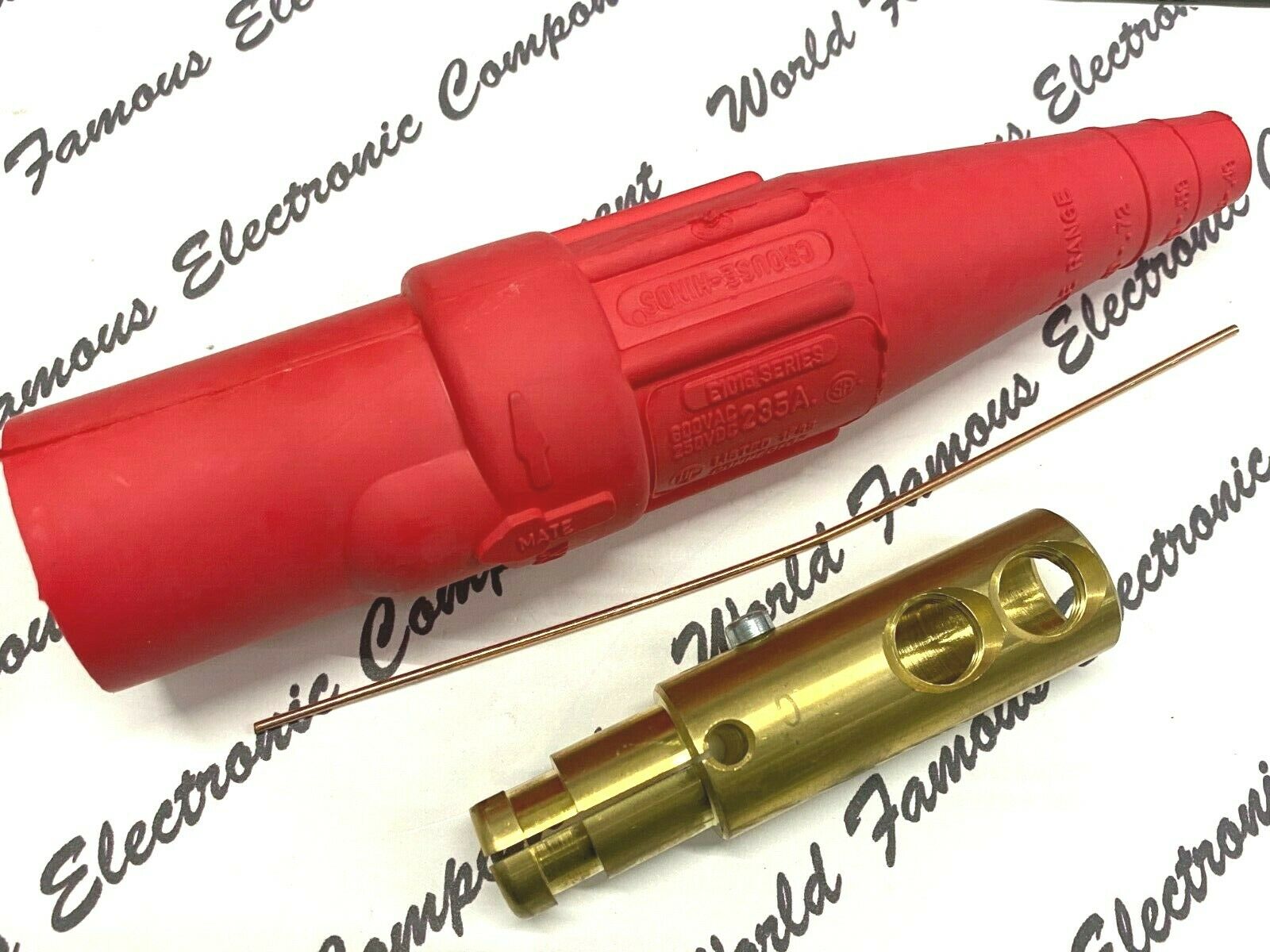 1pcs - COOPER E1016-8352 Camlok J Power Male Plug 300A 600V - RED