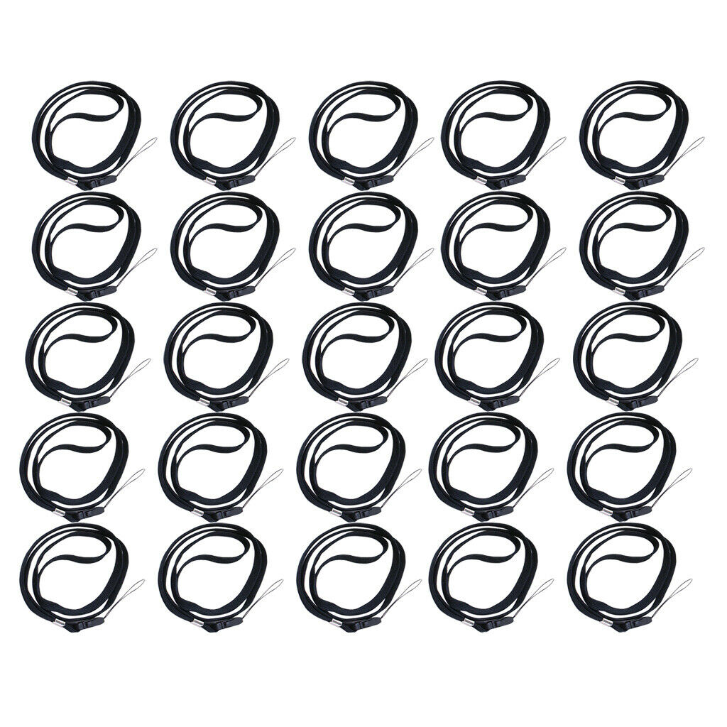 25x 16inch Black Neck Strap Lanyard for Mp3 Cell Phone ID Card