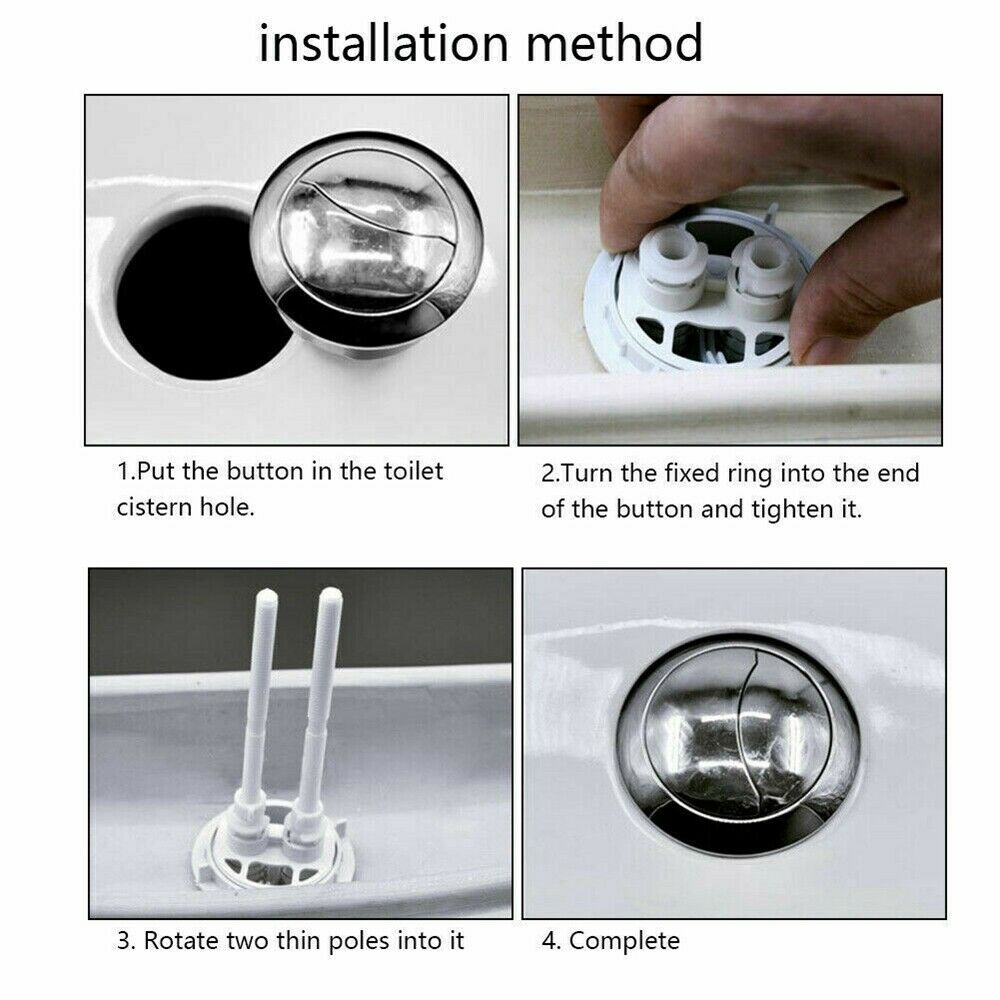 38mm Dual Push Toilets Flush Button Toilet Tank Button with Thread Diameter