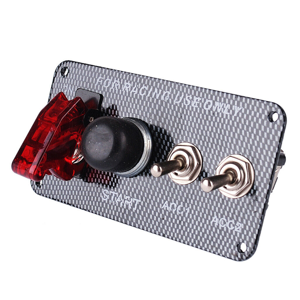 3+1 Racing Car 12V Ignition Switch Panel LED Engine Start Push Button Toggle