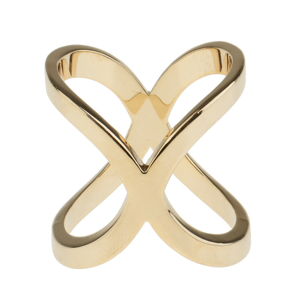 Unique Silk Chiffon Scarf Clips Rings Hoop Cross Shape Holder Jewelry 2Pcs