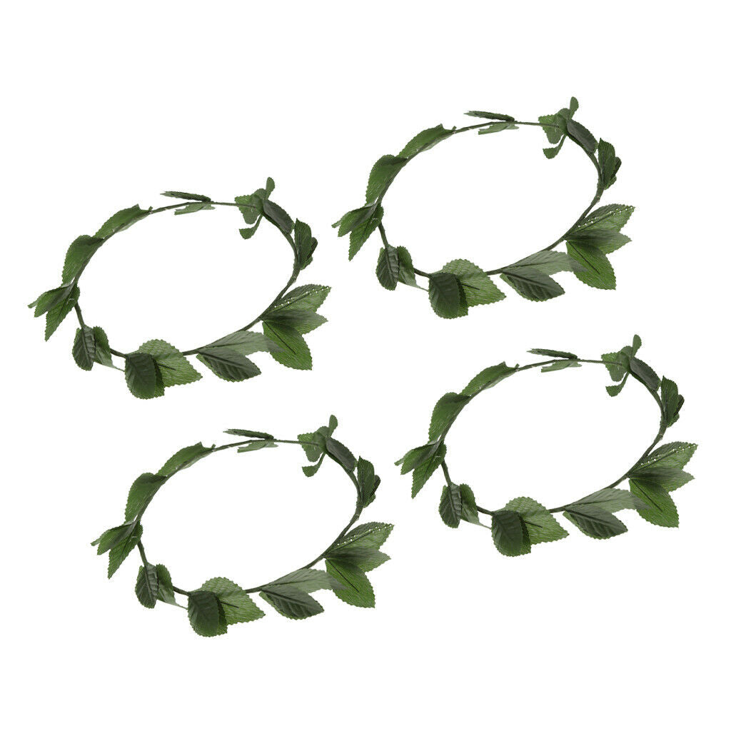 Set of 4 Pieces Greek Roman Goddess Toga Leaves Laurel Wreath Head Band Party