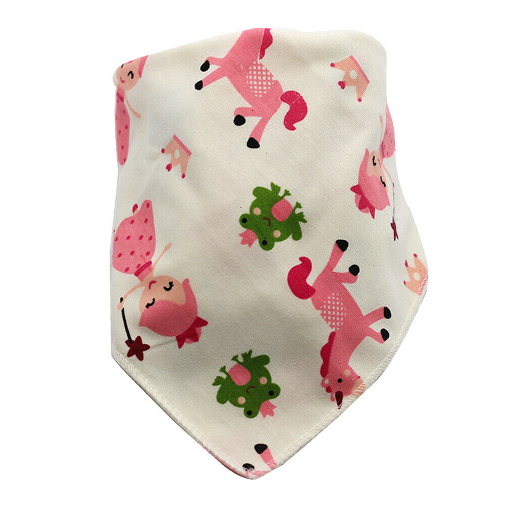 4pcs Adjustable Cartoon Triangle Baby Bibs Burp Cloths Drool Bibs for Scarf