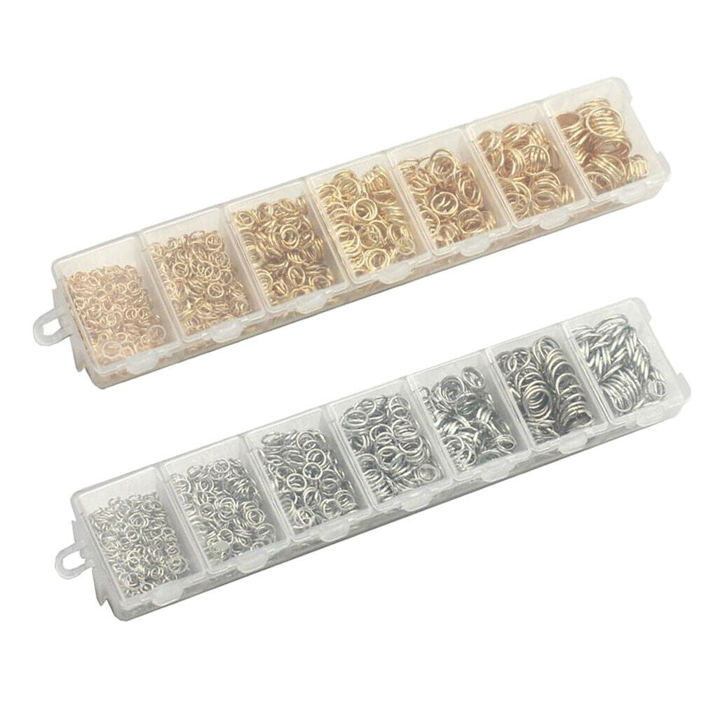 2900x Assorted Sizes Alloy Open Jump Rings Jewellery Making Connectors