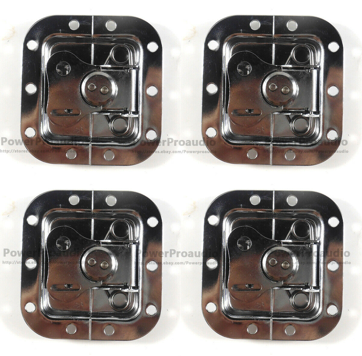 4 x  Chrome Small Butterfly Latches (Split Dish,Padlock) For ATA Road Cases
