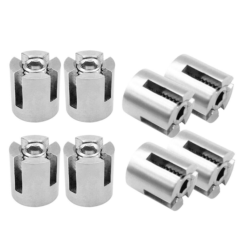 8PCS 3MM 1/10" WIRE ROPE TRELLIS CROSS CLIP STAINLESS STEEL 316 MARINE GRADE