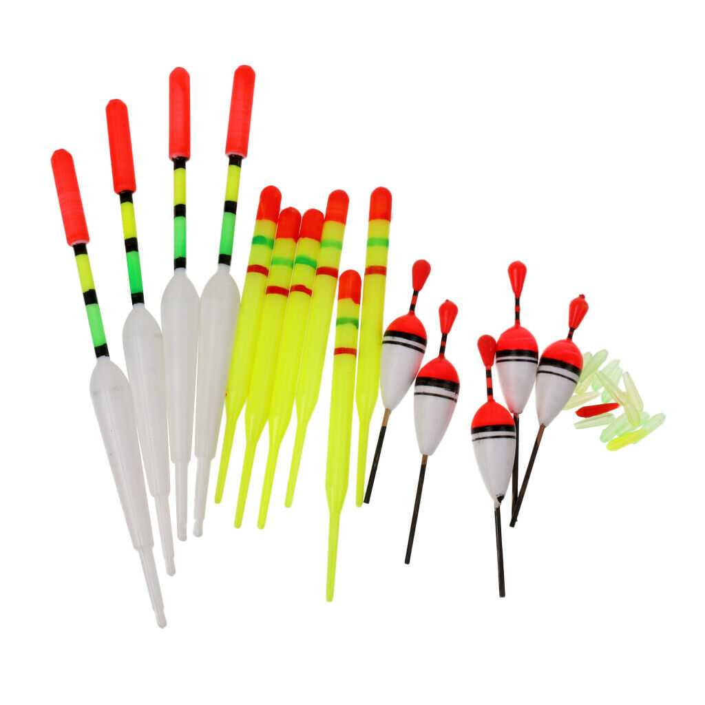 Set of 15 Plastic Fishing Floats Slip Drift Tube Indicator Assorted Sizes