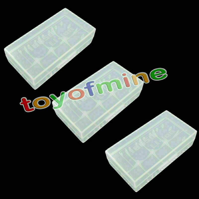 3x /16340/CR123A Transparent White Battery Case Holder Storage Box