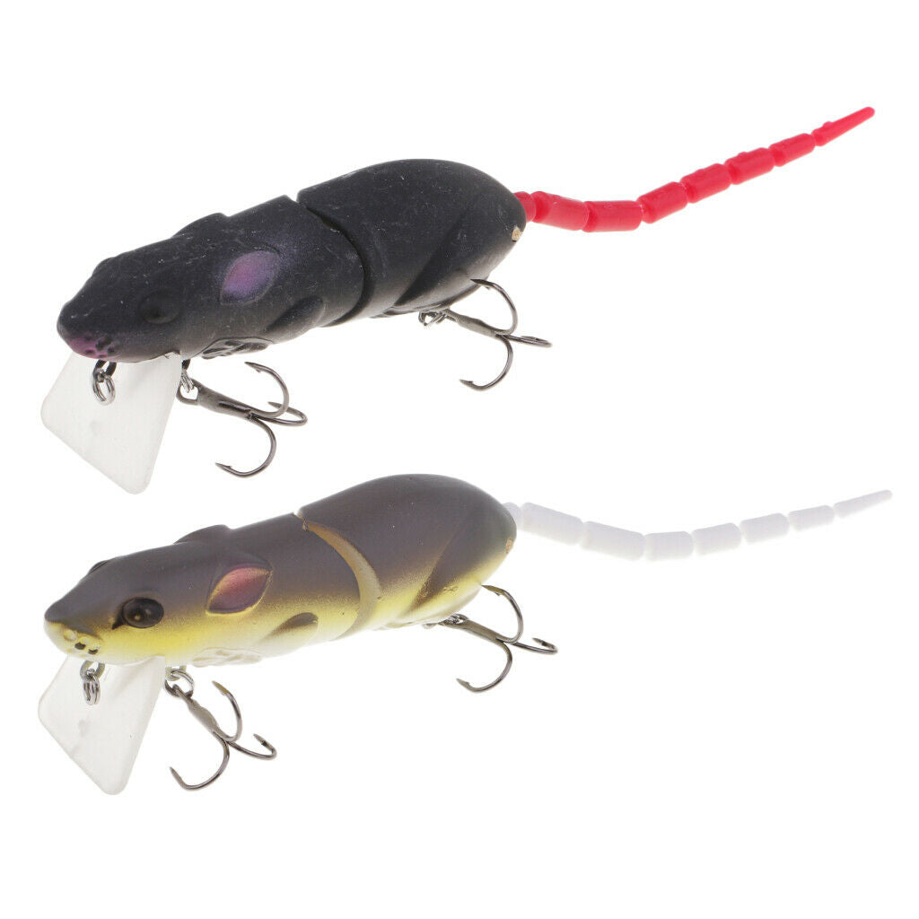 2pcs Vivid  Mice Rat Lures Topwater Fishing Lures Artificial Baits