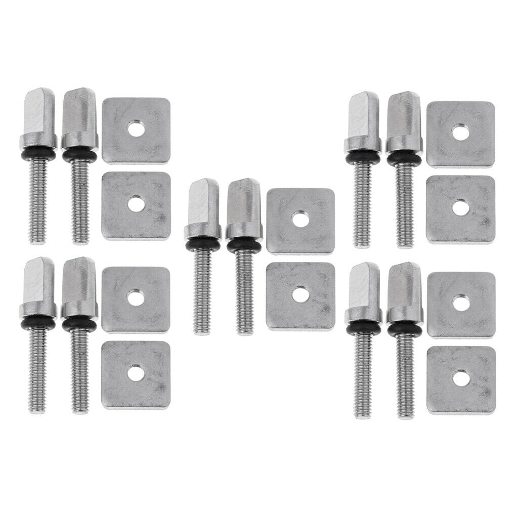 10 Set Premium Fin Bolt Longboard Thumb Screw & Plate M4x19mm Hardware