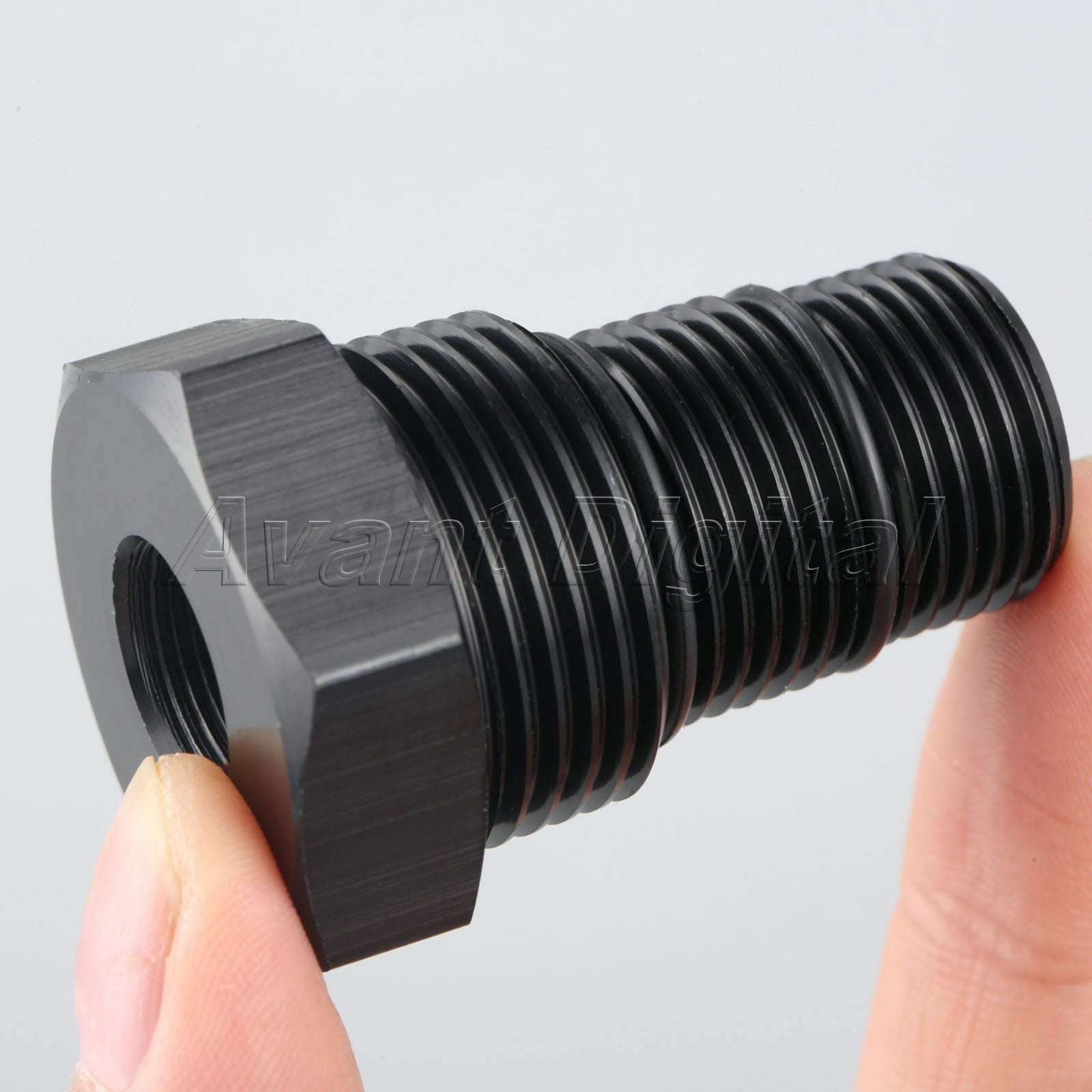 1/2-28 to 3/4-16,13/16-16, 3/4NPT Automotive Threaded Oil Filter Adapter Black