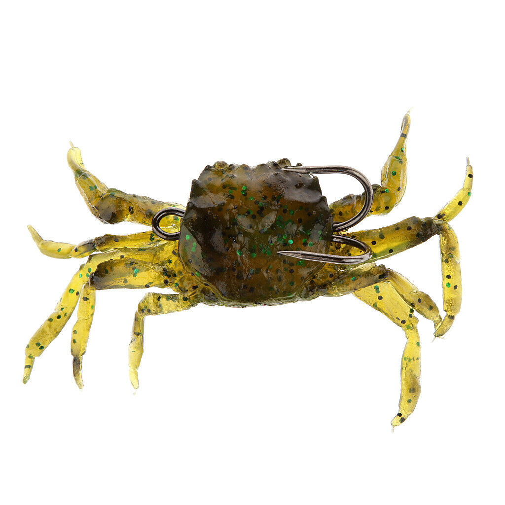 3X Fishing Tackle Soft Lure Crab Simulation Saltwater Hook Bait Green