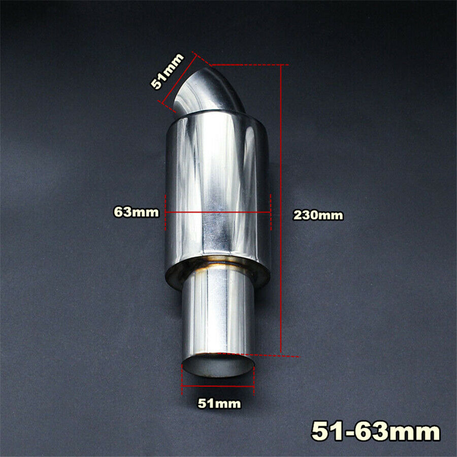 Chrome Universal 2" In/Out Exhaust Muffler / Resonator Stainless Steel Car SUV