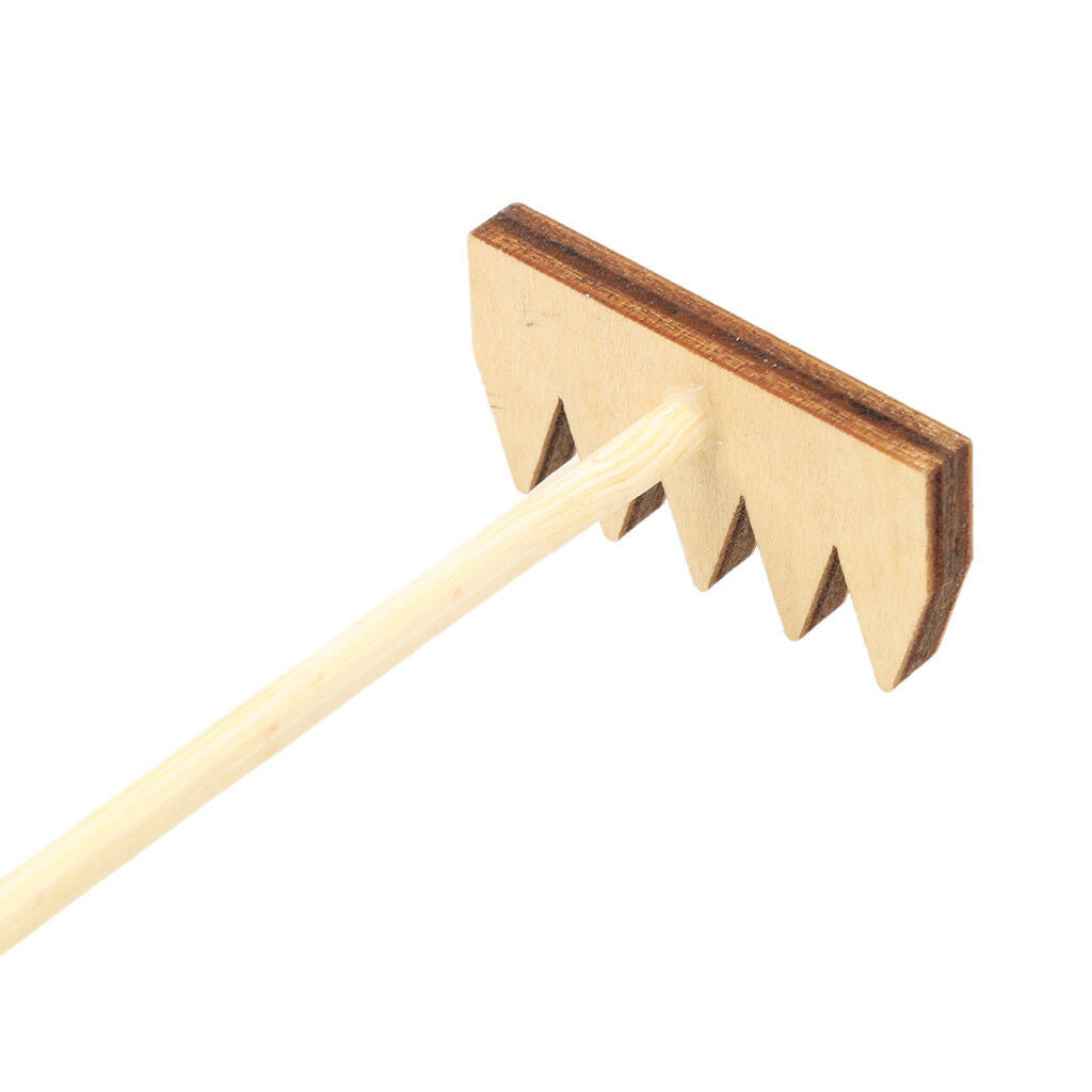 2pcs/set Bamboo Rake Ornament for Home Garden Bonsai Microlandscape Decor