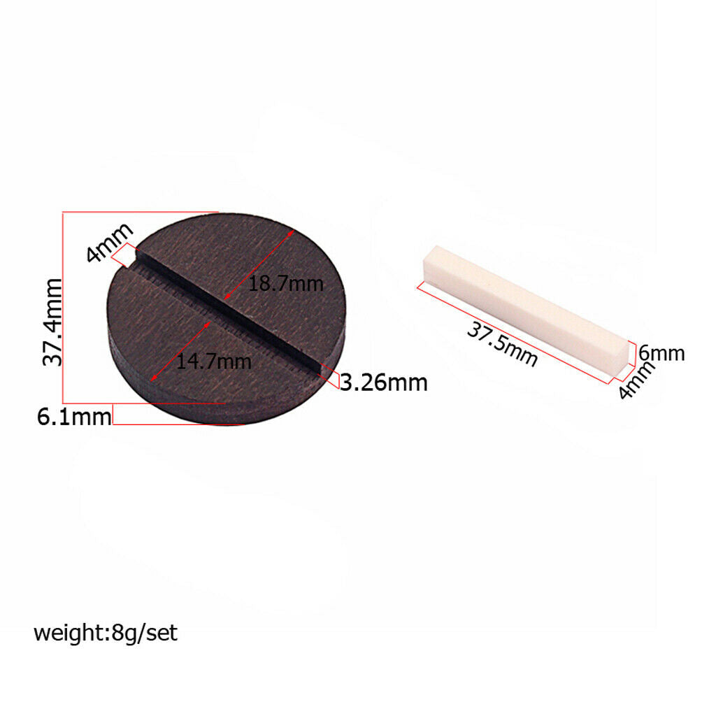 Pre-slotted Bone Saddle+Rosewood Bridge for Luthiers DIY Supplies