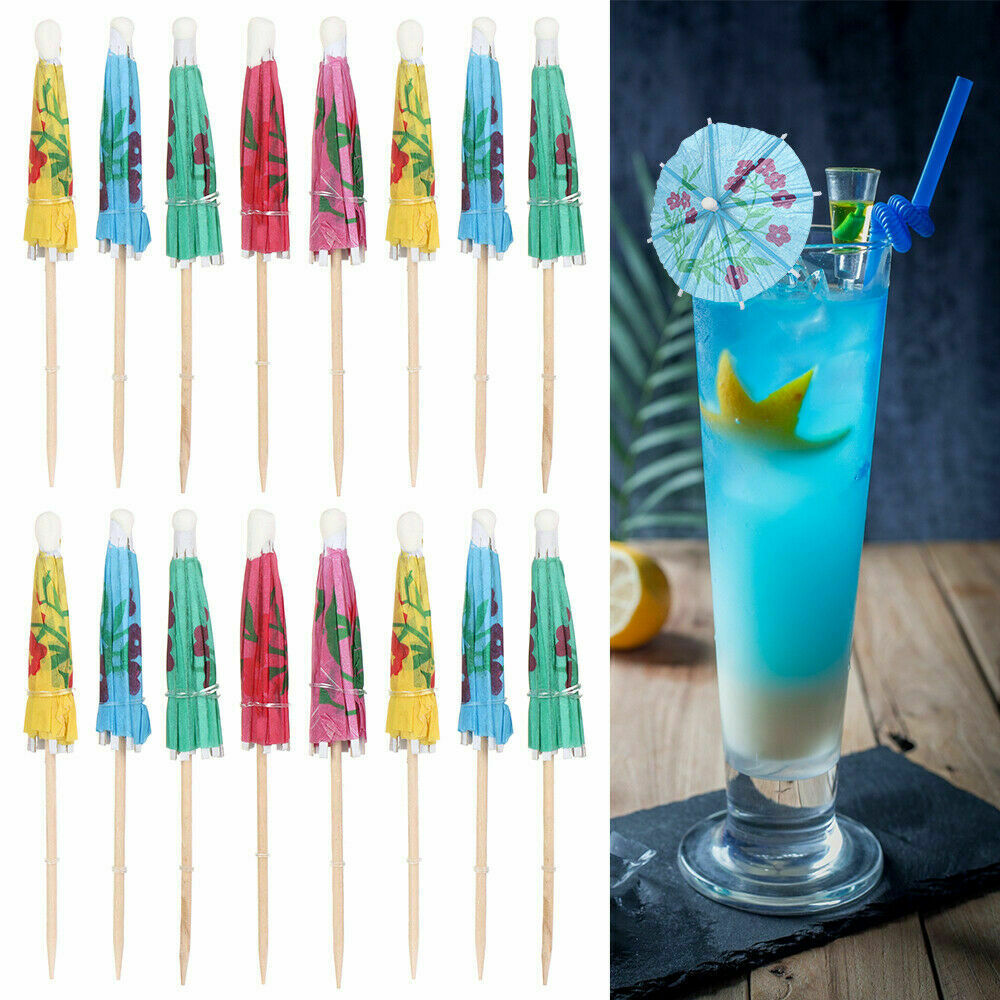 50pack Catering Cocktail Umbrellas Paper Drink Tropical Party Fruit Picks Supply