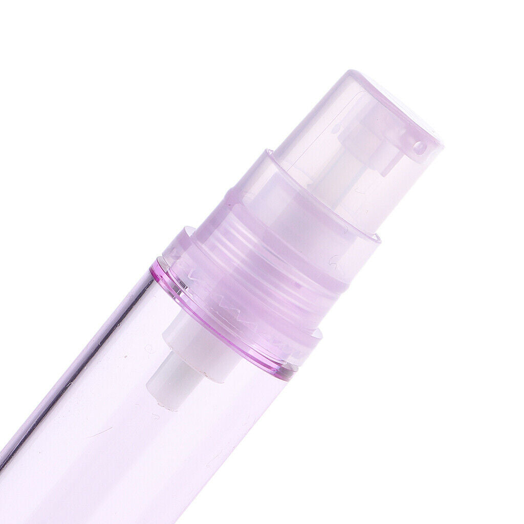 3x Empty Airless Vacuum Pump Bottles Travel Cosmetic Containers 10ml Purple