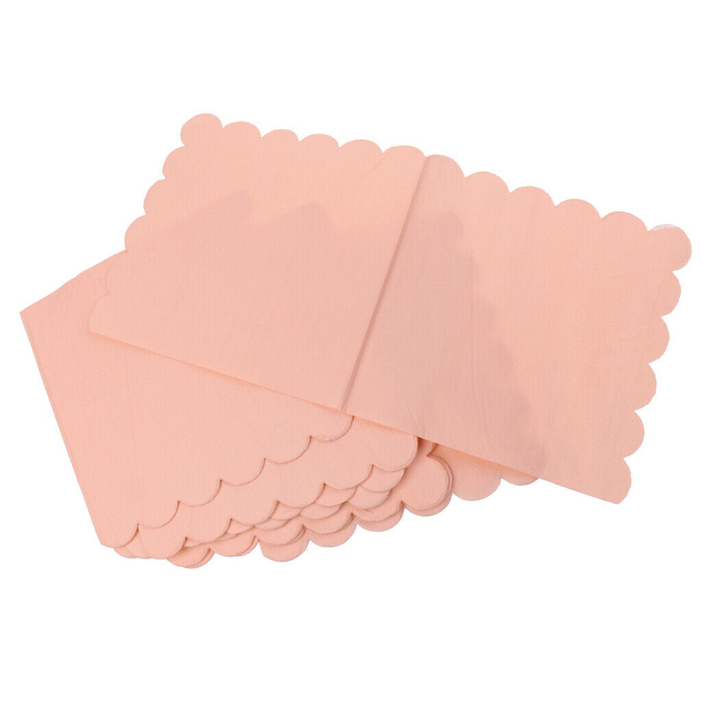 20xSolid Color Party Paper Napkin Serviettes Wedding Dinner Tableware Pink