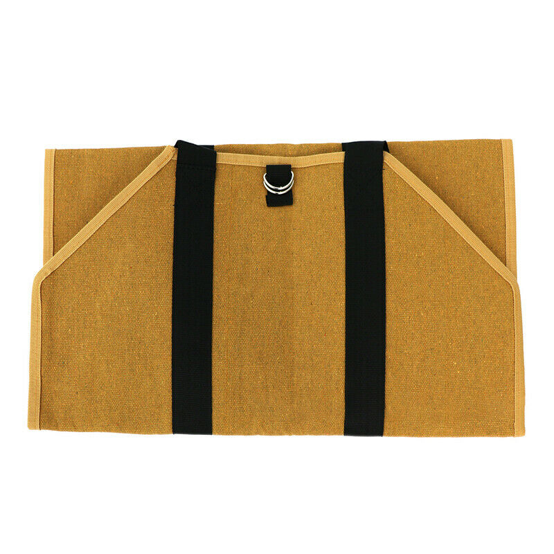 Waxed Canvas Log Carrier Bag, Water Resistant Firewood Carrying Bag Wood Tote HN