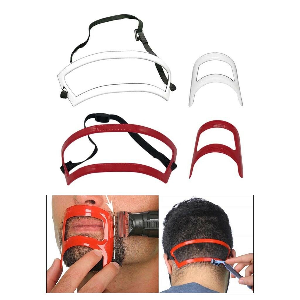 4Pcs Neckline Beard Shaving Template Ruler Grooming Shaping Guide Tools Kit