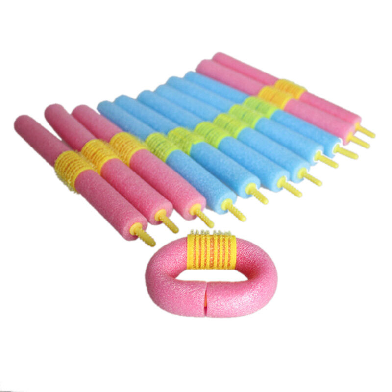 12x Soft Foam Curlers Makers Bendy Twist Curls Tool DIY Styling Hair RollerA KX