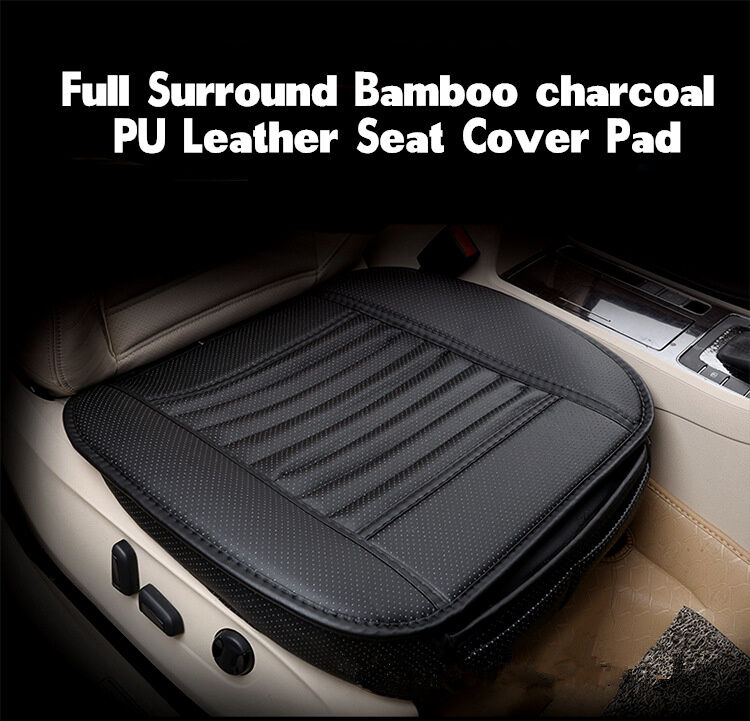 Useful Bamboo Charcoal Seatpad PU Leather Car Office Chairs Seat Surround Cover