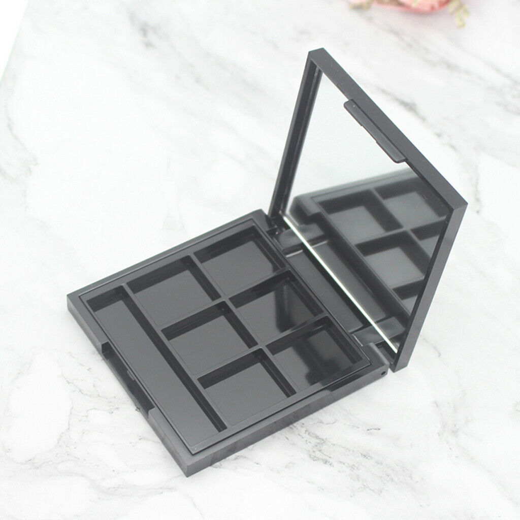 2Pcs Empty Black Eyeshadow Palette Tray Eye Shadow Powder Case Organizer