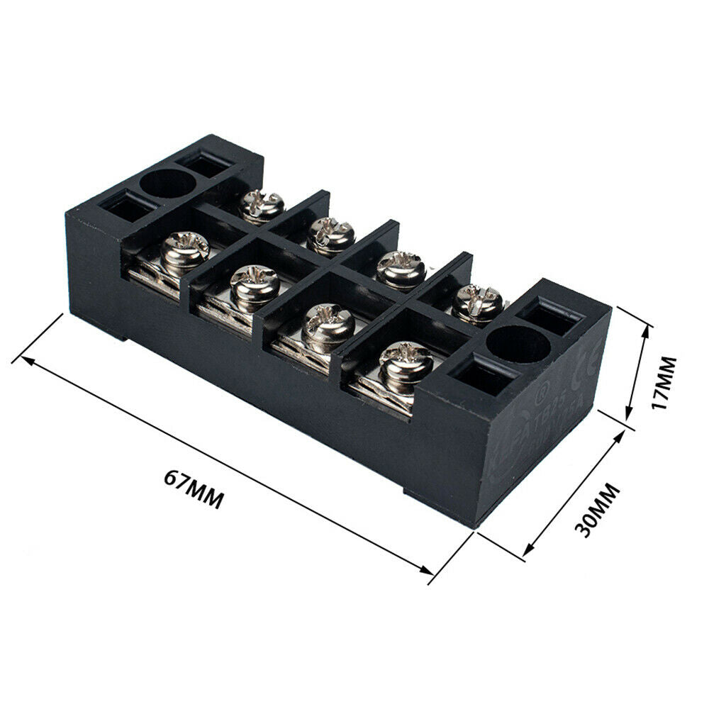 4 Positions Dual Row 600V Screw Terminal Strip Blocks Pre-Insulated Terminals