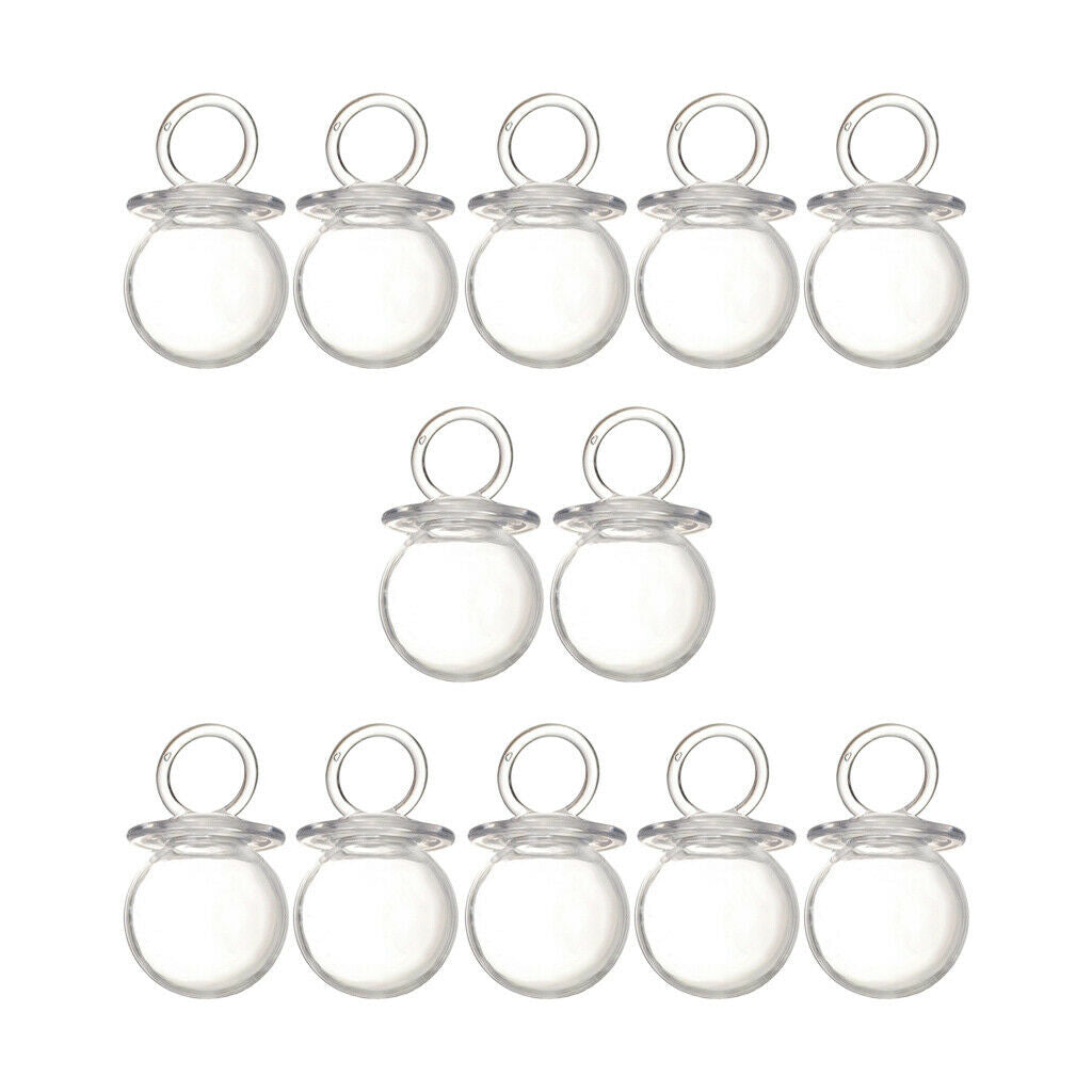 12 Pieces Fillable Candy Bottles Clear Pacifier Shaped Baby Shower